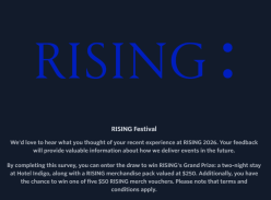 Win Hotel Indigo Stay and Merch Pack - Rising Festival