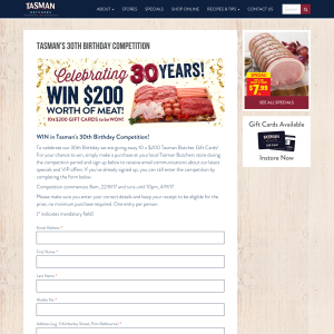 Win in Tasman's 30th Birthday Competition