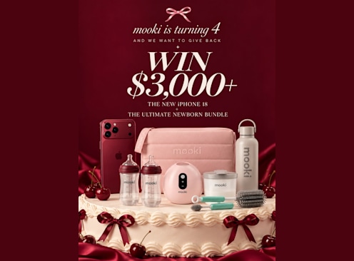Win an Iphone 18 Pro in Burgundy & Mooki Newborn Bundle - Mooki