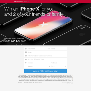 Win iPhone X for you and 2 of your friends or family