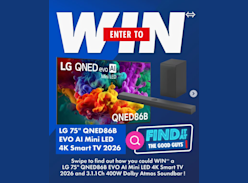 Win an LG 75" 4K Smart TV 2026 & Dolby Atmos Soundbar - The Good Guys