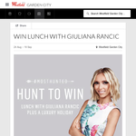 Win lunch with Giuliana Rancic, a 5night luxury holiday + a $1,000 Westfield gift card!