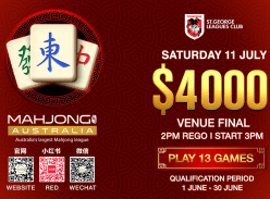Win a Share of up to $4K in Mahjong Venue Finals - St. George Leagues Club