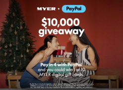 Win 1 of 10 $1K MYER Gift Cards