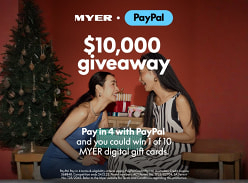 Win 1 of 10 $1K MYER Gift Cards