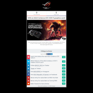 Win n ASUS Cerberus GTX 1070 Ti graphics card
