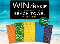 Win 1 of 2500 Nakie Recycled Sand Free Beach Towels