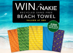 Win 1 of 2500 Nakie Recycled Sand Free Beach Towels