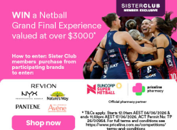 Win a Netball Grand Final Experience - Priceline