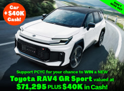 Win a New Toyota RAV4 GR Sport & $40K in Cash - PCYC Lottery