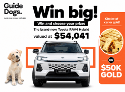 Win the New Toyota RAV4 GXL Hybrid or $50K in Gold Bullion - Guide Dogs Victoria