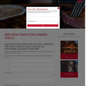 Win New Year's Eve dinner for 6!
