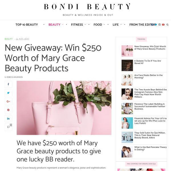 Win of Mary Grace Beauty Products
