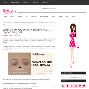 Win Oh My Giddy Aunt Double Heart Signet Ring Set