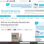 Win one of 15 Thursday Plantation Bio-Perfecting Nurture Oils!