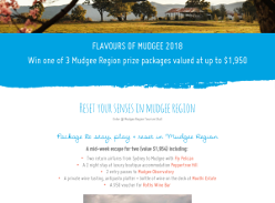 Win one of 3 Mudgee Region prize packages