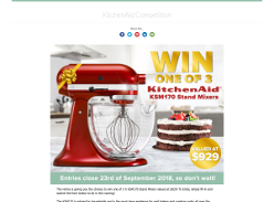 Win one of 3 KitchenAid KSM170 Stand Mixers