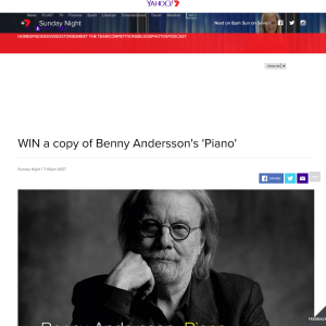 Win one of fifty copies of Benny Andersson's new album, Piano