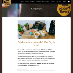 Win one of fifty Italian Espresso or Gold Colombia coffee capsules