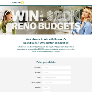 Win one of five $20,000 renovation budgets