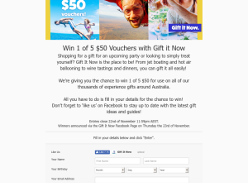 Win one of five $50 gift it now vouchers