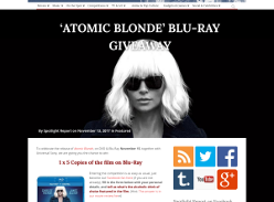 Win one of five copies of Atomic Blonde blurays