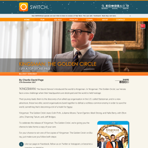 Win one of five copies of Kingsman: The Golden Circle on bluray