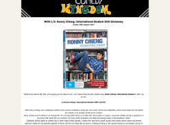 Win one of five copies of Ronnie Chieng: International Student on dvd
