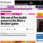 Win one of five double passes to the Adelaide 36er's v NZ Breakers game