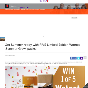 Win one of five Wotnot Summer Glow packs