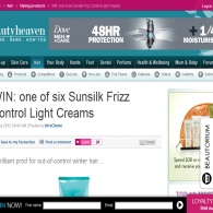 Win one of six Sunsilk Frizz Control Light Creams
