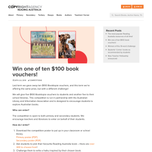 Win one of ten $100 book vouchers
