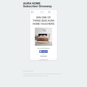 Win one of three $200 Aura Home Vouchers