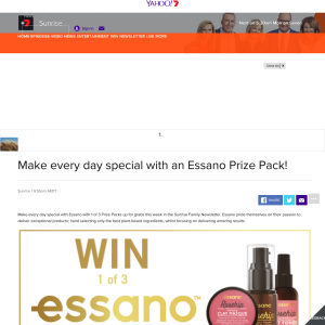 Win one of three Essano prize packs