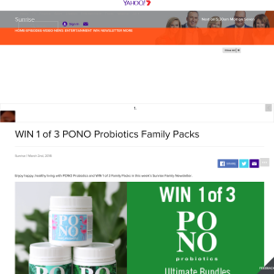 Win one of three family Pono probiotics packs