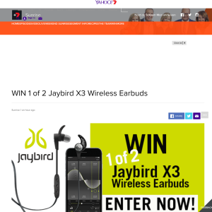 Win one of two pairs of Jaybird X3 wireless earbuds