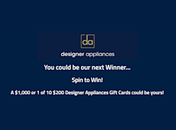 Win a $1K or 1 of 10 $200 Designer Appliances Gift Cards