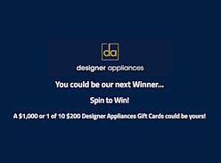 Win a $1K or 1 of 10 $200 Designer Appliances Gift Cards