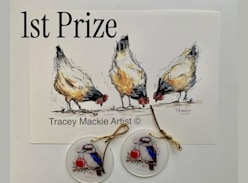 Win an Original Mixed Media Artwork & Christmas Kookie Ornaments