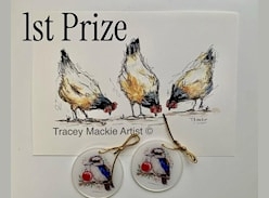 Win an Original Mixed Media Artwork & Christmas Kookie Ornaments