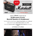 Win over $3,900 worth of iconic Marshall speakers & headphones!