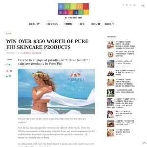 Win over $350 worth of Pure Fiji skincare products