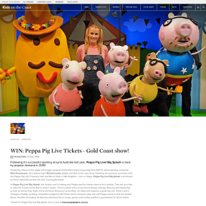 Win Peppa Pig LIVE Tickets for the Gold Coast show!