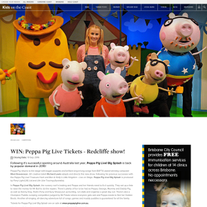 Win Peppa Pig LIVE Tickets for the Redcliffe show!