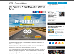 Win Petrol For A Year Plus A Set Of Pirelli Tyres