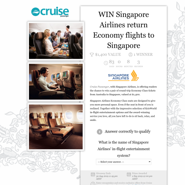 Win Return Economy Flights to Singapore for 2 Worth $1,400