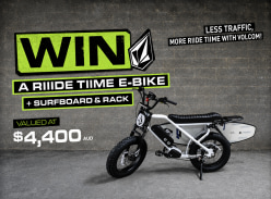 Win a Riide Tiime E-Bike + Surfboard & Rack - Volcom