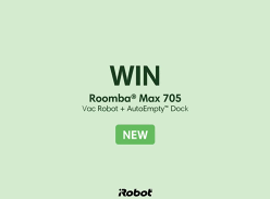 Win a Roomba Max 705 Vac Robot & Autoempty Dock