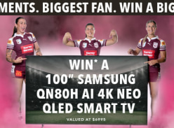 Win a Samsung 100" Qn80h AI 4K Neo QLED Smart TV - Harvey Norman