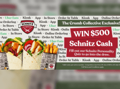 Win 1 of 3 $500 Schnitz Cash - Schnitz